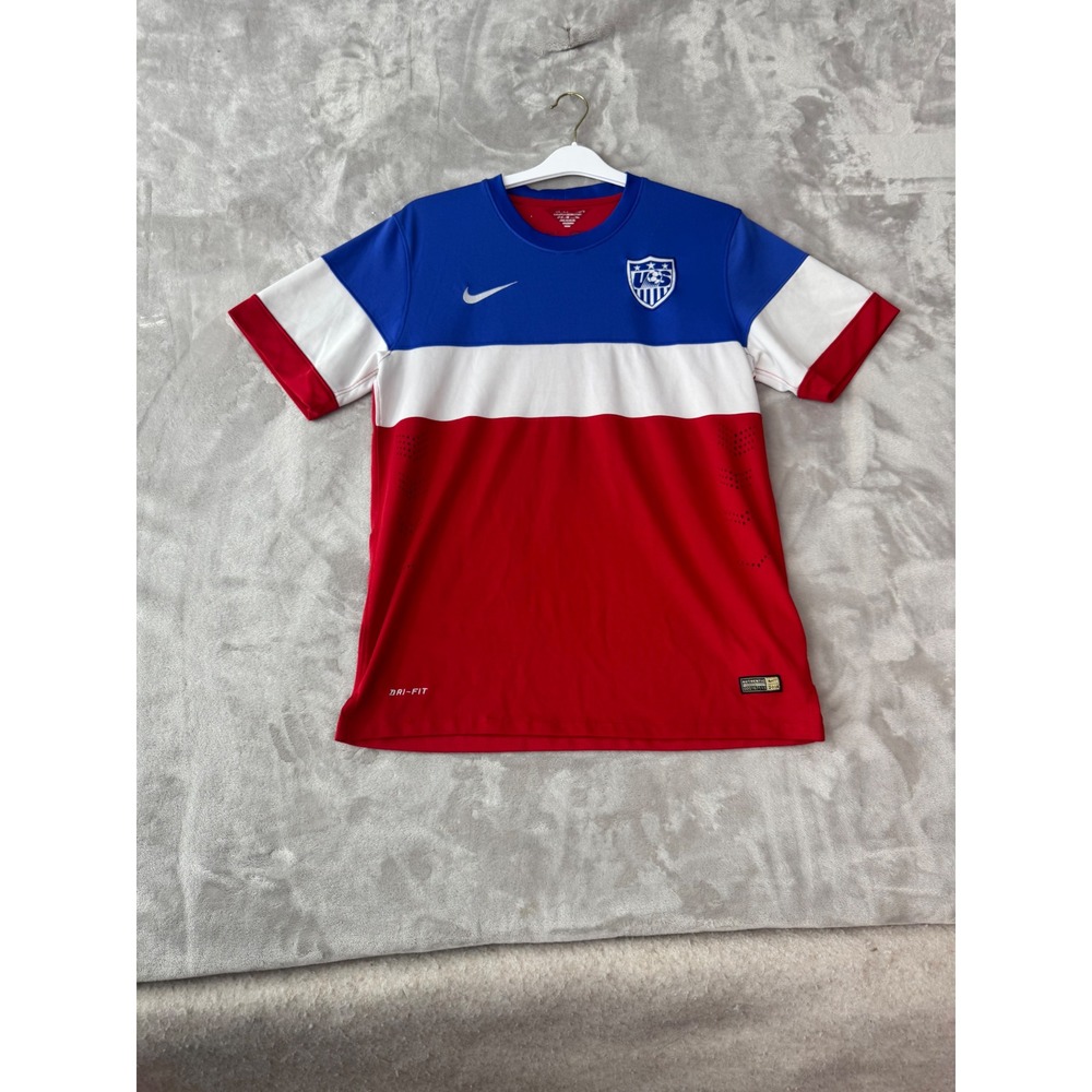 Nike US Soccer Jersey 2014 Dri-FIT Red White Blue Mens Small 000167113